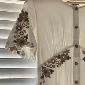 Embroidered White Dress